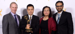 Dr. Zhou Wang Wins Emmy with Dr. Abdul Rehman, Richard Turton and Ling Loerchner by his side at the Television Academy's Ceremony 2015