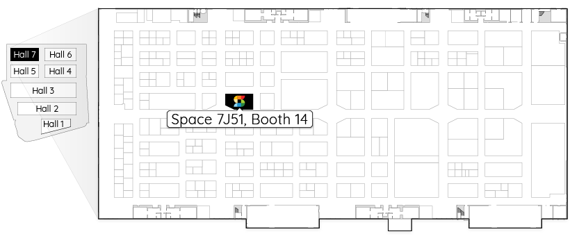 Map of MWC – Find us in Hall 7 (7J51)