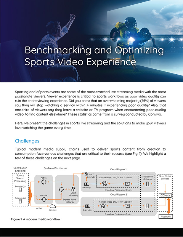 Cover of the white paper for benchmarking and optimizing sports video experience